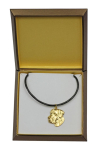 Great Dane II - Dog necklace in gift box, gold-plated pendant for dog fan, striking jewellery by Art-Dog brown
