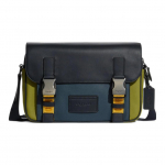 Coach Track 27 V&auml;rviplokk Lukuga Klapp Reguleeritava &Otilde;larihmaga Nahast Crossbody Kott Unisex &Otilde;lakott Must Sinine Roheline C8131-QBTP3 Basic Set (Bag+Dust Bag)