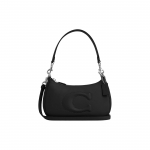 Coach Teri 24 &Uuml;lemise t&otilde;mblukuga Sile Nahast K&auml;ekott Naiste k&auml;ekotid H&otilde;bedane Must CR099-SVBK Basic Set (Bag+Dust Bag)