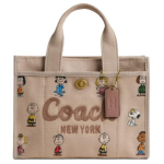 Coach X Peanuts Snoopy Friends Cargo 26 br&auml;ndilogoga tikandiga l&otilde;uendist ja satiinist naiste k&auml;ekott, s&uuml;gavnaturaalne mitmev&auml;rviline CBH43-B4TXJ Basic Set (Bag+Dust Bag)