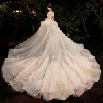 Pulmakleit Uus pruut Prantsuse &otilde;ukond Rasket&ouml;&ouml;stus Trailing Starry Taevas Suur Mori Dream Super Haldjas XXL