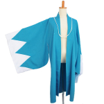 Shinsengumi Haori Jaapani Dandara Muster Happi Jakk, Okita Hijikata Cosplay Kost&uuml;&uuml;m, Fujitatsu Vaba Suurus Traditsiooniline Kimono Jakk, Hele Sinine sinine