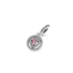Pandora igaviku s&uuml;da roosa armastuse ripats naiste ehted h&otilde;be 791476C01 Box,Silver