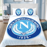 Napoli voodikatted Voodipesukomplekt, SSC jalgpalliklubi logo kate Moodne tr&uuml;kitud 2/3-osaline komplekt 1 voodikate, S&uuml;nnip&auml;evakingitused 100x135cm blue