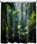 Roheline džungli du&scaron;ikardin metsa vihmametsa vannitoa kaunistus konksudega veekindel kangas 180x180cm 90x180cm W140xH200cm