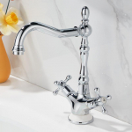 Kuldne Vannitoasegisti Messing Keraamiline Kroom Vannitoa Valamu Segisti K&uuml;lm Kuum Vesi Segisti Kraan Kaks K&auml;epidet Laepinnale Paigaldatav Kraan