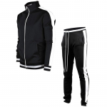 Meeste vabaaja spordi&uuml;likonnad Spordiriided Meeste Suures suuruses Jooksurikomplektid Mantlid + P&uuml;ksid V&auml;lispordidressid Meeste jakid 3XL must