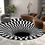 3D spiraali illusioon &uuml;mmargused vaibad must-valge ruuduline suur ala vaip elutuppa magamistuppa esikukatte mat kaunistus 80 cm 2.62x2.62 ft gray