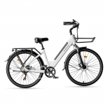 E-BYCCO V1 Elektrijalgratas 36V 15,6Ah Aku, 250W Mootor, 25 km/h, 28&times;1,5 tollised Rehvid, Reguleerimisele Vastav Commuter E-jalgratas valge
