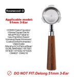 51mm 3 k&otilde;rva P&otilde;hjata Kohvi Portafiltri Hoidik Homix H11 Oster Cecotec Hibrew Espresso Masinale Roostevabast Terasest Kohvifiltri T&ouml;&ouml;riist Rosewood-D