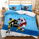 J&auml;&auml;hoki Tekikottide Komplekt &Uuml;heinimesevoodi Hoki Spordim&auml;ngija Voodipesu Komplekt Talvine &Auml;&auml;rmusspordi M&auml;ng Pol&uuml;ester Tekikate Komplekt Kuningas 135x200cm