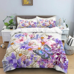 Luksuslik uus 3D-tr&uuml;kiga liblikaga voodipesukomplekt Lilleline tekikate Tekikate Kahekohaline Twin T&auml;is Suur Queen King T&auml;iskasvanud T&uuml;druk Lapsed Tekikate 135x200cm
