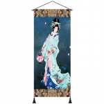 Retro seinakunst l&otilde;uendipildid Vintage Jaapani gei&scaron;a kimono Ukiyo-e naine plakat Restoran Kodu Elutuba Rippuv maal (as the picture,30x80cm)