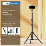 Kahe mobiiltelefoni otse&uuml;lekande statiiv mitme nurga hoidiku ja t&auml;itevalgustiga v&auml;lis&uuml;lekanneteks 1.69m + 360&deg; Rotating Head