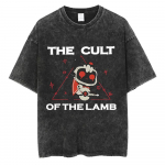 Pestud Vintage M&auml;ngu Cult of The Lamb Graafiline T-s&auml;rk Meestele Naistele Vabaaja Puuvillane &Uuml;le suuruse T-s&auml;rk Cosplay M&auml;ngija F&auml;nnidele Kingitus R&otilde;ivad S