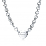 Tiffany & Co. S&uuml;damikuga graveeritud sterlingh&otilde;bedast kaelakee Unisex kaelakee 60115712 F,Silver