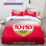 Stuttgarti jalgpalliklubi mustriga voodipesukomplekt Tekikate Padjap&uuml;&uuml;r Kodu kaunistus Kingitus (1 * tekikott + 2 * padjap&uuml;&uuml;ri, ilma s&uuml;damikuta) 135x200cm