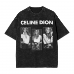 Meeste T-s&auml;rk Celines Dion Pesemise efektiga T-s&auml;rk Streetwear Hip Hop Vintage T-s&auml;rgid T-s&auml;rgid Mehed Naised Puuvill Suvine Top L