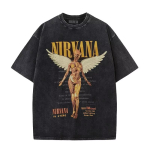 Nirvana rockib&auml;nd meeste Retro puuvillane pestud T-s&auml;rk In Utero album mees Naiste &uuml;legabariidiline YK kulumisega T-s&auml;rk Vabaaja lahtine t&auml;navamood XL black