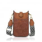 Moodne triibulise mustriga vertikaalne mobiilikott, Naiste crossbody kott, K&otilde;rgetasemeline &uuml;lakehakott, ID-kott 20*4*11.5cm pruun