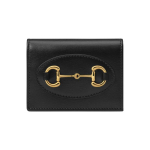 Gucci 1955 Horsebit hobuseraua nahast kaardihoidja rahakott tavaline naiste must must