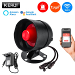 KERUI Tuya nutikas WIFI traadita turvaalarms&uuml;steem sireen kodu murdvarguse liikumisukseandur &uuml;hildub Google Home Alexa 433Mhz Kit 2 black