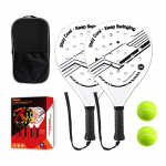 Algaja Padelireket ABS-plastik Kerge Vastupidav Sise- ja V&auml;listingimustes Tennise Treening ABS Black/White Dual Racket Dual Ball Set