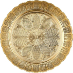 Messingist Pooja Thali 5 tolli | Traditsiooniline k&auml;sitsi valmistatud messingist Aarti taldrik kodutempli ja igap&auml;evaseks kummardamiseks | Dekoratiivne messingist kummardustali komplekt beige