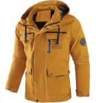 Meeste kevad/s&uuml;gis &uuml;hekihiline kerge kapuutsiga trenchcoat noortep&auml;rane tuulekindel veekindel v&auml;lismatkajakk 5XL oranž