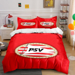 Punane PSV logo voodipesukomplekt Voodipesu Tekikoti komplekt Tekikott Padjap&uuml;&uuml;rid (1 * Tekikott 2 * Padjap&uuml;&uuml;ri, ilma tekita) 135x200cm