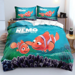 Finding Nemo Dory Bruce Squirt Crush Voodipesukomplekt Nemo Tekikott Padjap&uuml;&uuml;r &Uuml;he-/Kahekohaline/T&auml;ism&otilde;&otilde;dus/Kuninganna Suurus Magamistoa Dekooriks 135x200cm blue