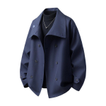 Meeste Vintage allak&auml;&auml;ndekaelusega jakid Meeste l&uuml;hike trenchcoat Meeste suure suurusega avar vabaaja tuulejope &Uuml;ler&otilde;ivad M tumesinine