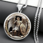 Meeste P&uuml;ha Rafaeli Peaingel Kaitsja Ripatsiga Kaelakee 50cm(Necklace Size) gray