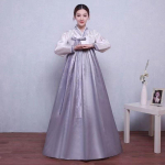 Korea traditsiooniline Hanbok naiste pidulik tantsukost&uuml;&uuml;m M, Bust 95 cm gray