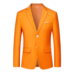Meeste formaalne kahe n&ouml;&ouml;biga &uuml;likonna pintsak bankettideks ja professionaalseks kandmiseks 6XL oranž