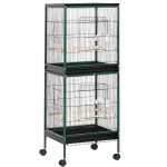 Suur kahekambriline lindpuur alusel s&ouml;&ouml;turite, pulkade, eemaldatava aluse ja ratastega - Dim. 51,5L x 50L x 140K cm 130.81 x 127 x 355.6 cm