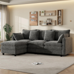 L-kujuline nurgadiivan 4 padja ja 3 seljatoega, 3-kohaline diivan divaniga, Kandev&otilde;ime kuni 120 kg, Elutoadiivan 212&times;150&times;90 cm, Hall 212 x 150 x 90 cm hall