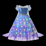 Laste LED-valgustusega kleit T&uuml;drukud Lapsed Lilla Roheline Cosplay Kost&uuml;&uuml;m Karneval S&uuml;nnip&auml;evapidu R&otilde;ivad Halloweeni Kost&uuml;&uuml;m Ballikleit 110 (3-4T) gray