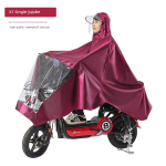Mootorratturi vihmamantel, Elektriauto &uuml;he- v&otilde;i kahekordne s&otilde;itja poncho, Suurendatud ja paksenenud, Kahekordne &auml;&auml;r, Veekindel, T&auml;ielik kehakaitse tugeva XXXXL, 3XL sinine