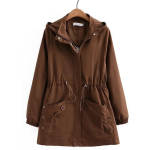 Naiste TRENCH-katel &Uuml;hev&auml;rviline Keskmise pikkusega Kapuutsiga Tuulejope Keskealiste emade riided Suur suurus 5XL 6XL 7XL Naiste &uuml;ler&otilde;ivad 4XL black