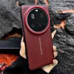 Xiaomi 15 Ultra 14 Ultra 13 Ultra jaoks nahast tekstuuriga &uuml;hev&auml;rviline punase objektiivikaitsega p&otilde;rutuskindel ja s&otilde;rmej&auml;ljevastane telefoni&uuml;mbris For Xiaomi 15 Ultra punane