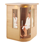 VEVOR kauge infrapunapuidust saun, ruumiline kodusauna spa 2 inimesele 137.6 x 137.6 x 190 cm