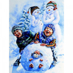 Teemantmaal Portree Lumememm t&auml;ispuur Teemanttikandid Talvine multifilm Kristallteemantkunst 20X30CM