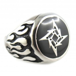 Bague cr&eacute;ateur 'Thorgal' noir argent&eacute; vieilli - 20x20 mm 56 must