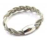 Les Tr&eacute;sors De Lily [M8196] - Bracelet cr&eacute;ateur 'Tresses' argent&eacute; h&otilde;be