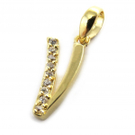 Les Tr&eacute;sors De Lily [M8762] - kullatud ripats  Letter V  valge kuld - 21x10 mm kuld