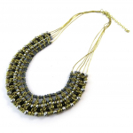 Les Tr&eacute;sors De Lily [N8260] - Collier Cr&eacute;ateur 'Kilimanjaro' gris dor&eacute; hall