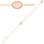 Les Tr&eacute;sors De Lily [Q8465] - kullatud k&auml;ev&otilde;ru  Cl&eacute;opatra  roosa kullast kvarts - 18 cm 10x7 mm Heleroosa