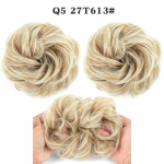 Naiste lainelised lokkis sassis juuksepahmakad s&uuml;nteetilised elastsed juukselipsud pikendusjuuksed Scrunchie juuksepaelad 27T613