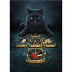 T&auml;ielik 5D isetehtud teemantmaal must kass Tarot teemanttikandid t&auml;ispistes ristpistes kodukaunistus k&auml;sitsi valmistatud kingitus 20x30cm